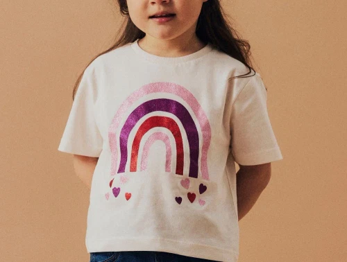 Name It t-shirt sea salt med glimmer regnbue